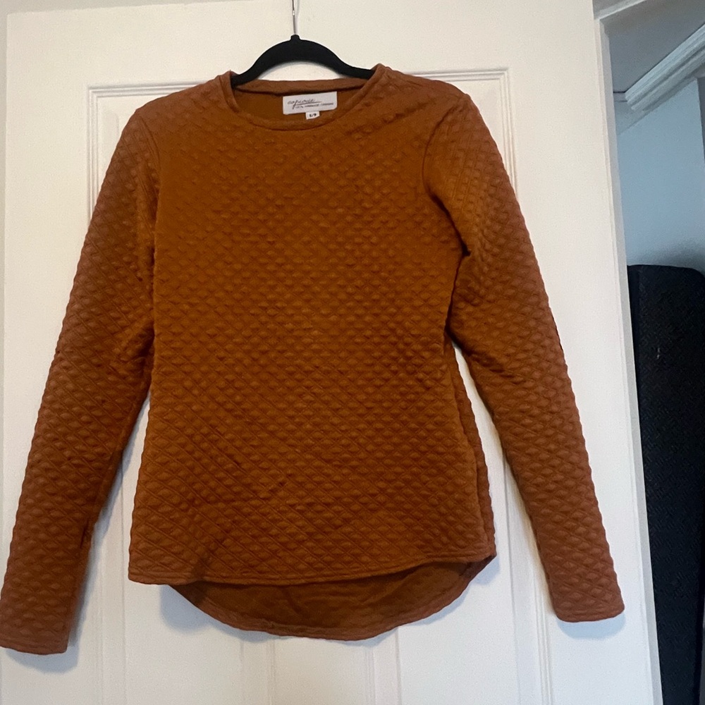 Copious  🇨🇦 Handmade Women's Quilted Brown Top with elbow patches size S